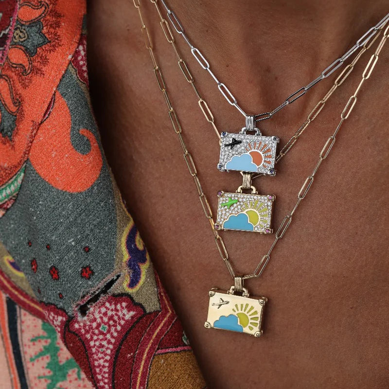 'Weekend Trip' Suitcase Pendant Necklace
