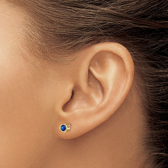 Single Bezel Sapphire Earring