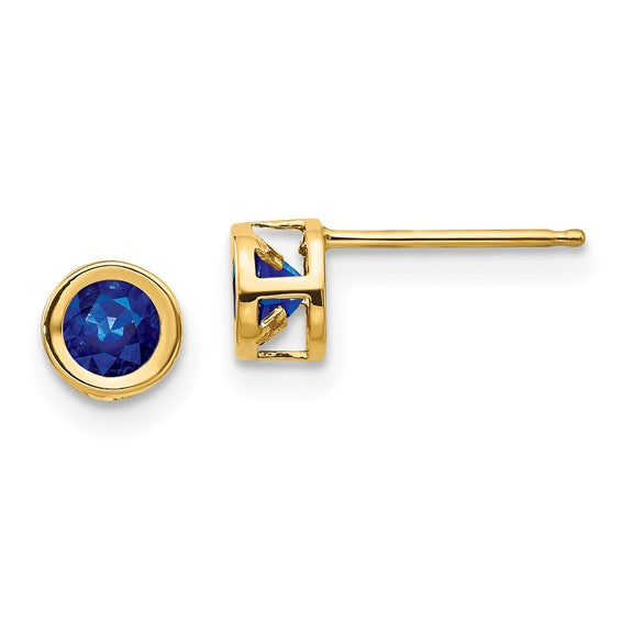 Single Bezel Sapphire Earring