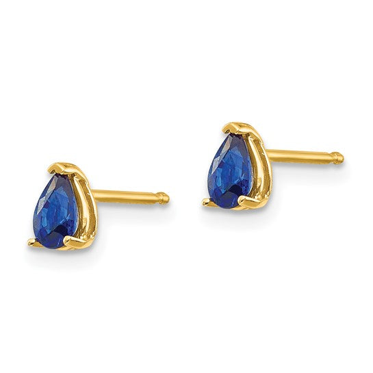 Pear Sapphire Post Earrings