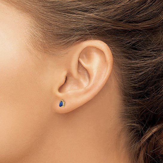 Pear Sapphire Post Earring