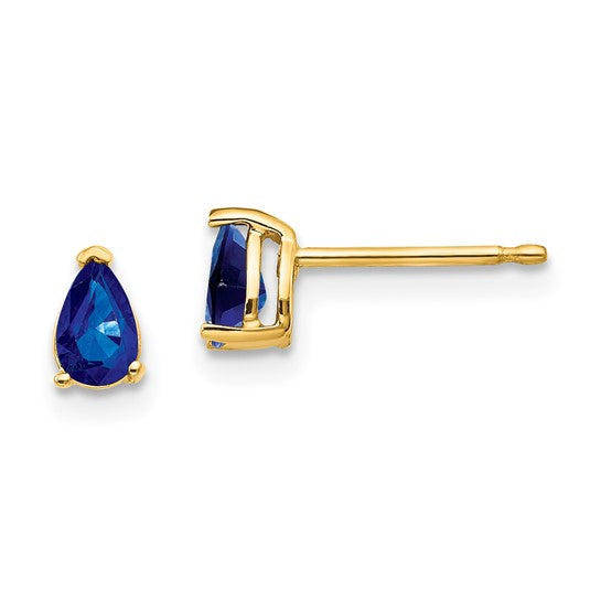 Pear Sapphire Post Earring
