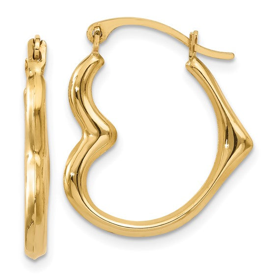 Heart Hoop Earrings Large