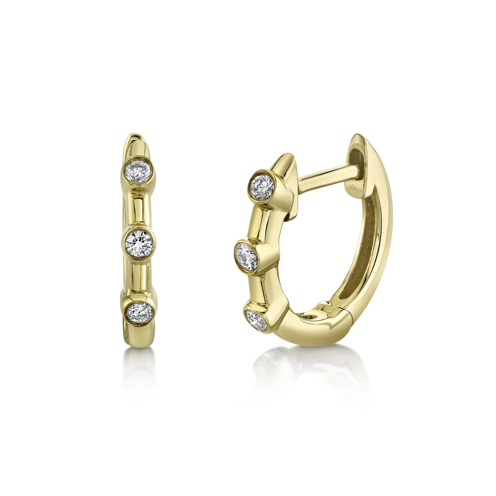 Diamond Bezel Huggie Earring