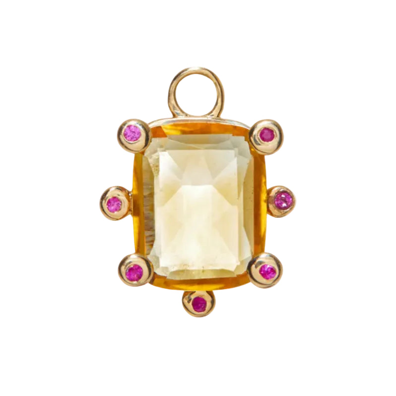 Genie Charm with Citrine and Rubies