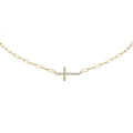 Cross Paperclip Chain Necklace
