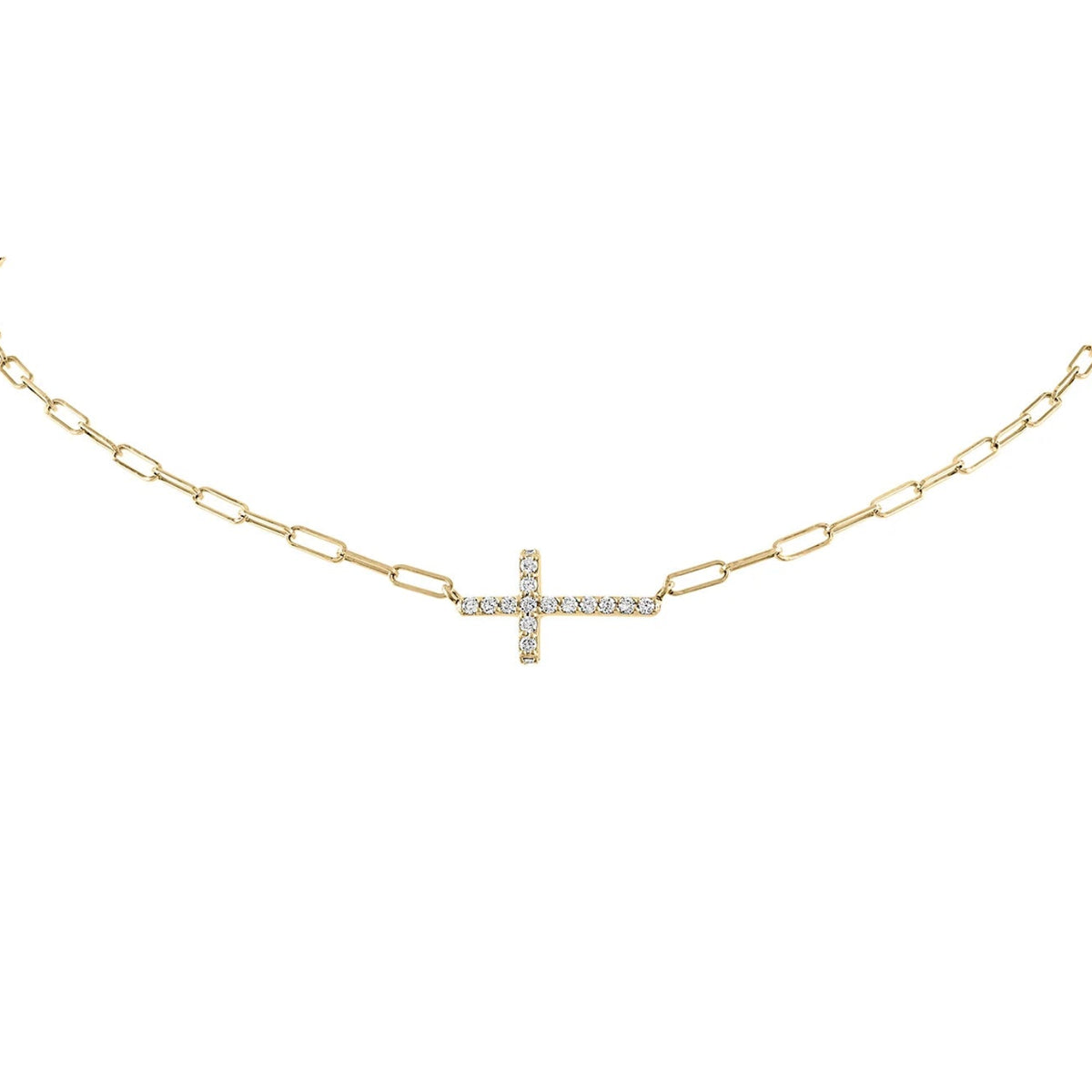 Cross Paperclip Chain Necklace