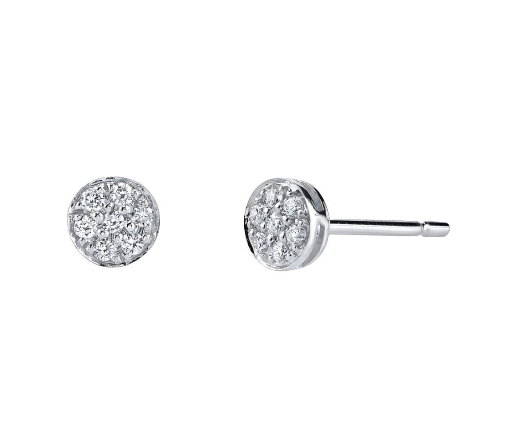 Pave Rose Cut Stud Earrings