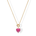 Forever Yours Charm Necklace - Fuchsia