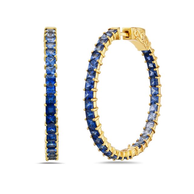 Ombre Blue Sapphire Hoops