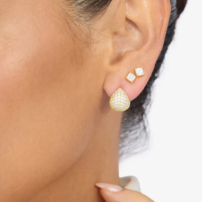 Gold Lil Norah Pave Earrings