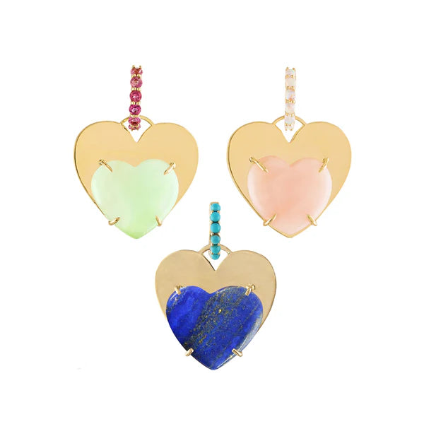 Chrysoprase Heart Drop Earrings