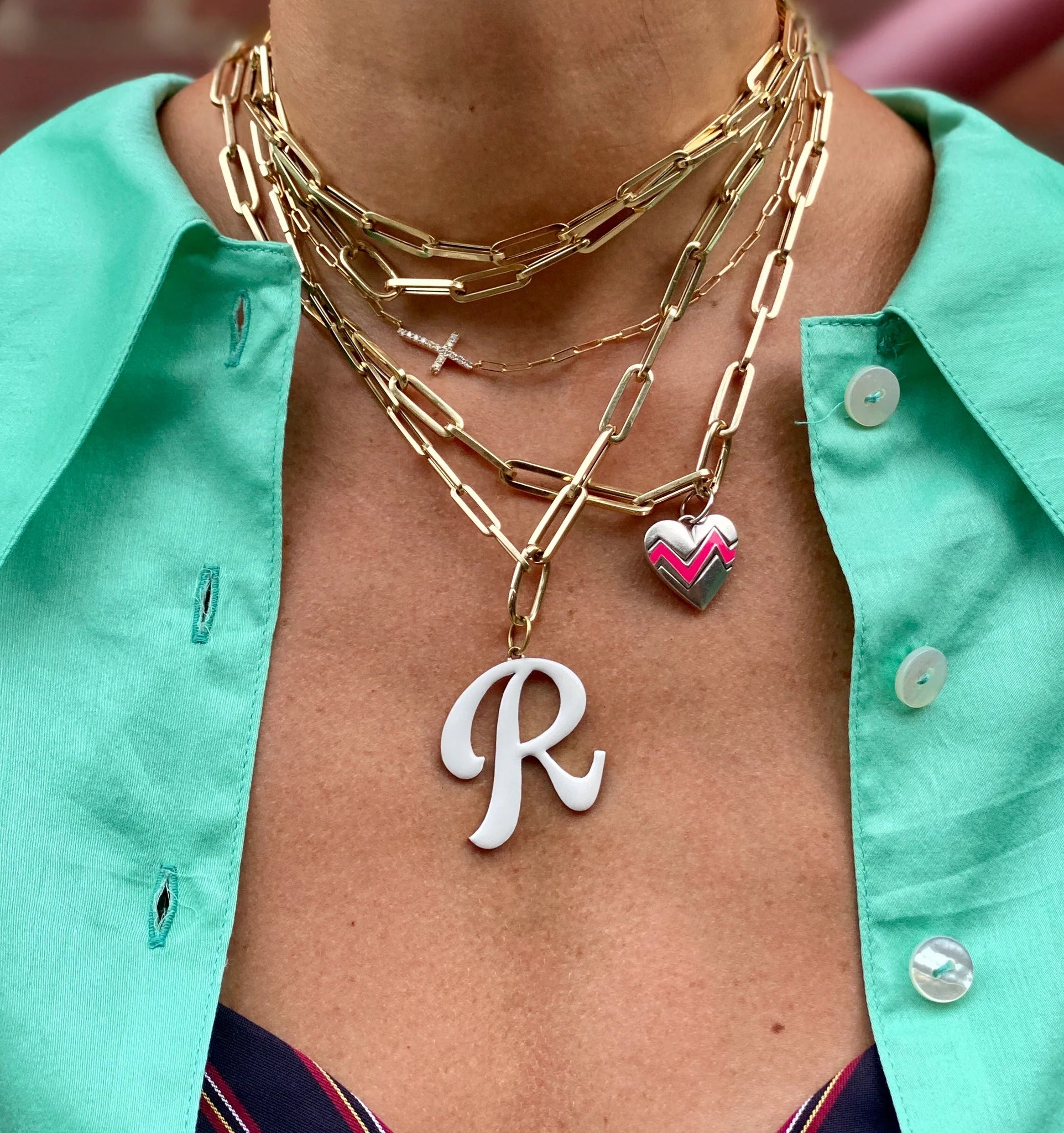 Jumbo Enamel Letter Charm