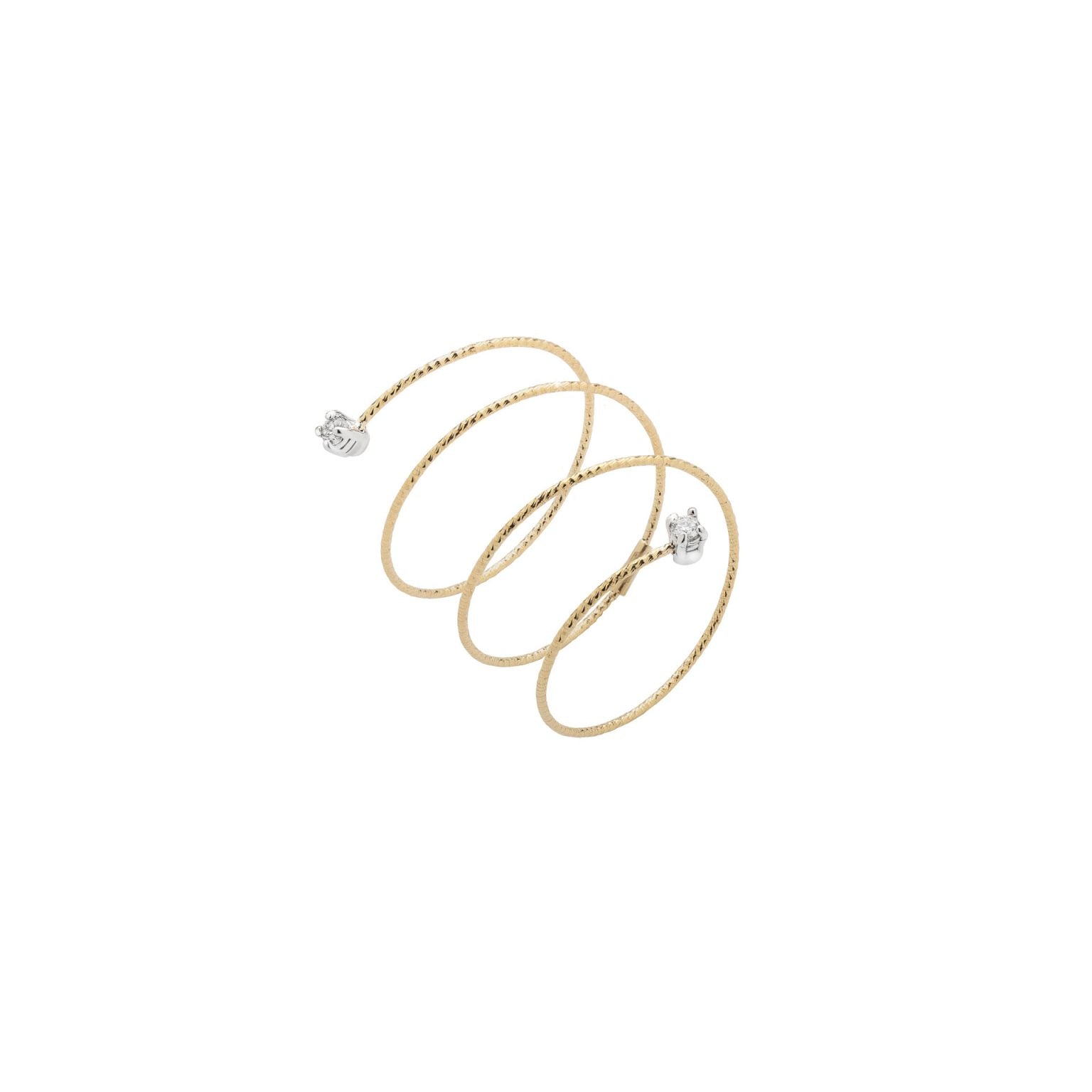 Wire Petite Spiral Ring with Diamond