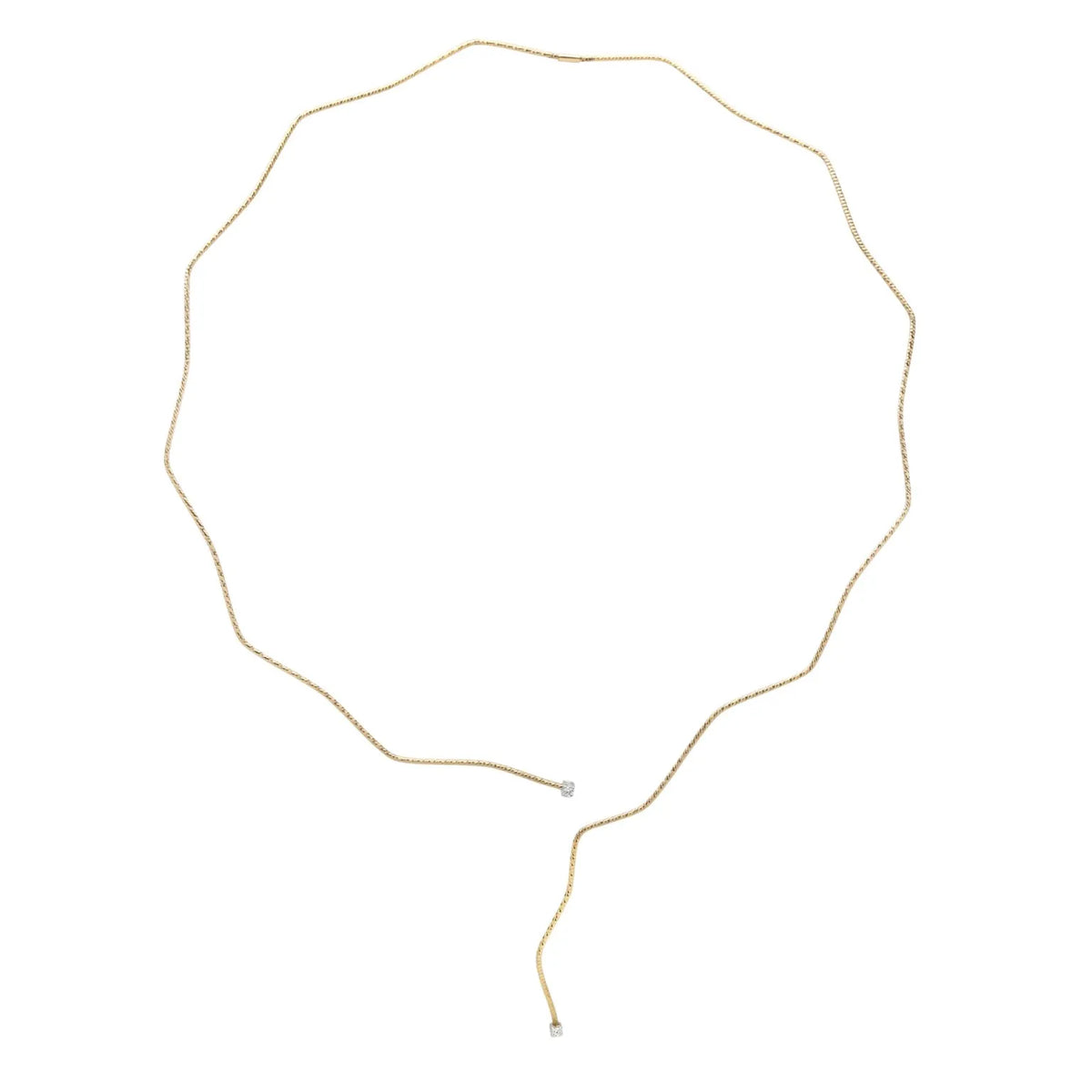 Wave Open Necklace with Diamond