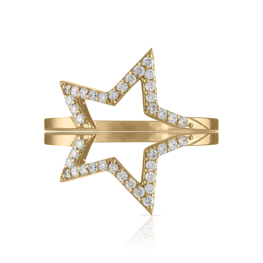 Star Friendship Rings Five Point Diamond