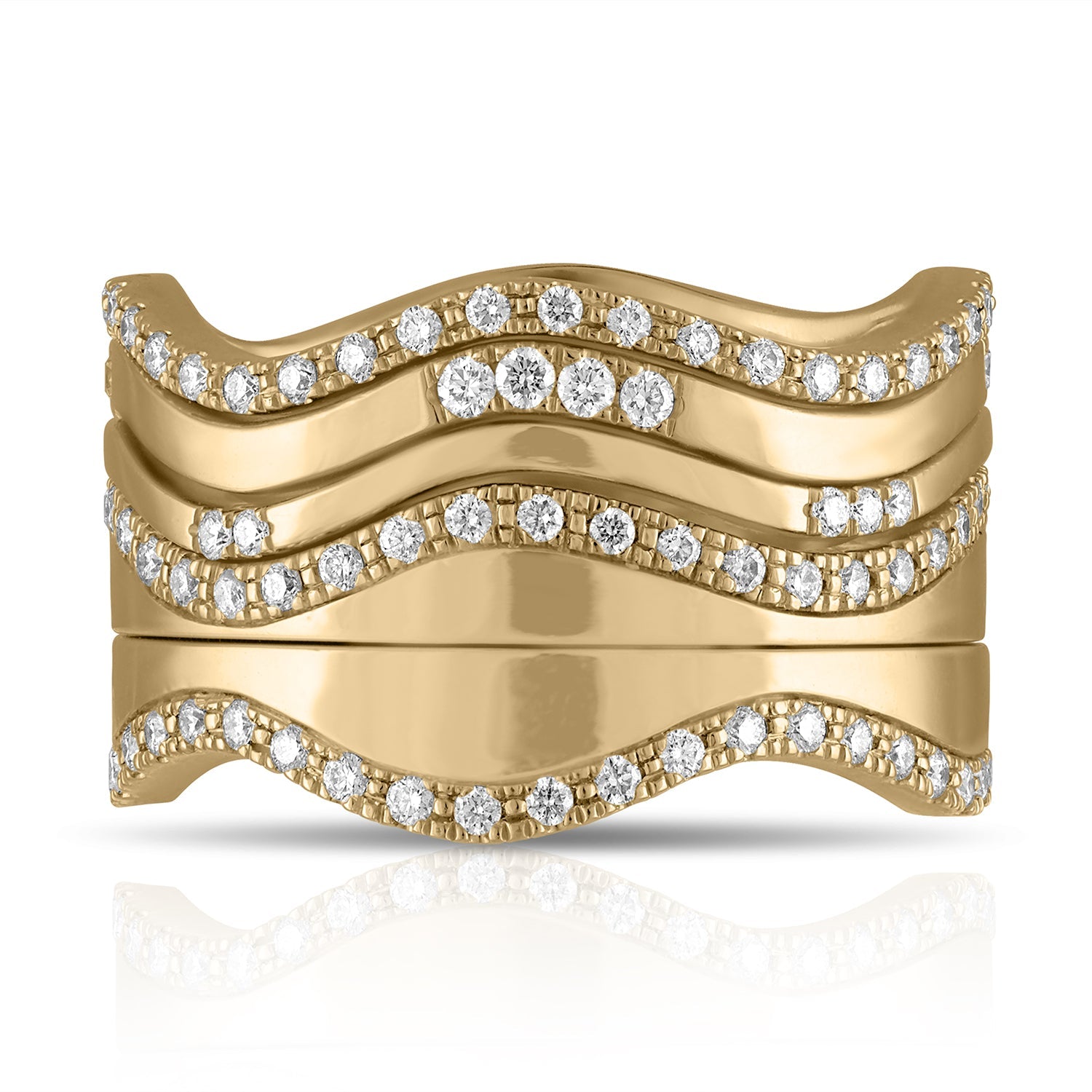 Ripple Effect Ring - Set of five bands