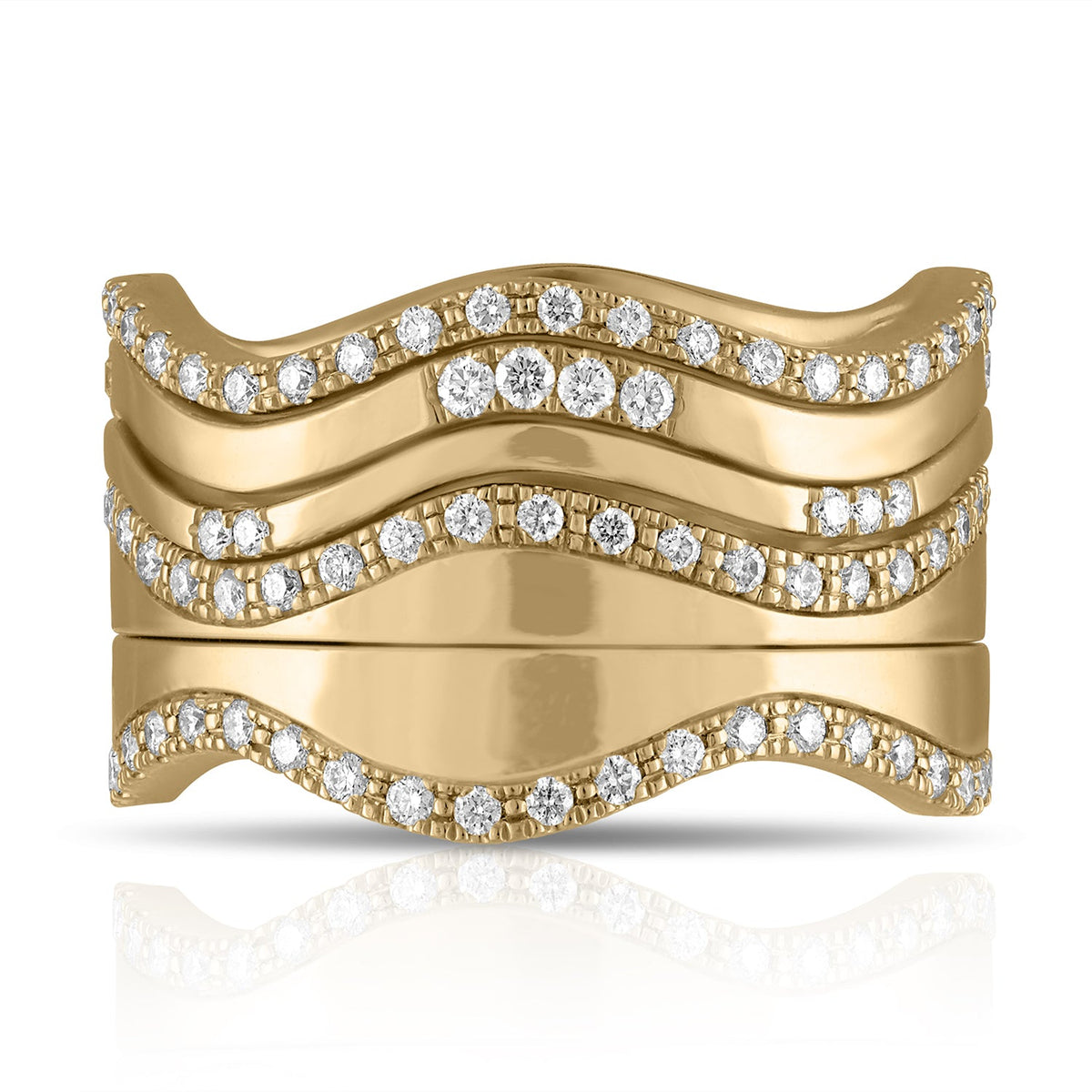 Ripple Effect Ring - Set of five bands