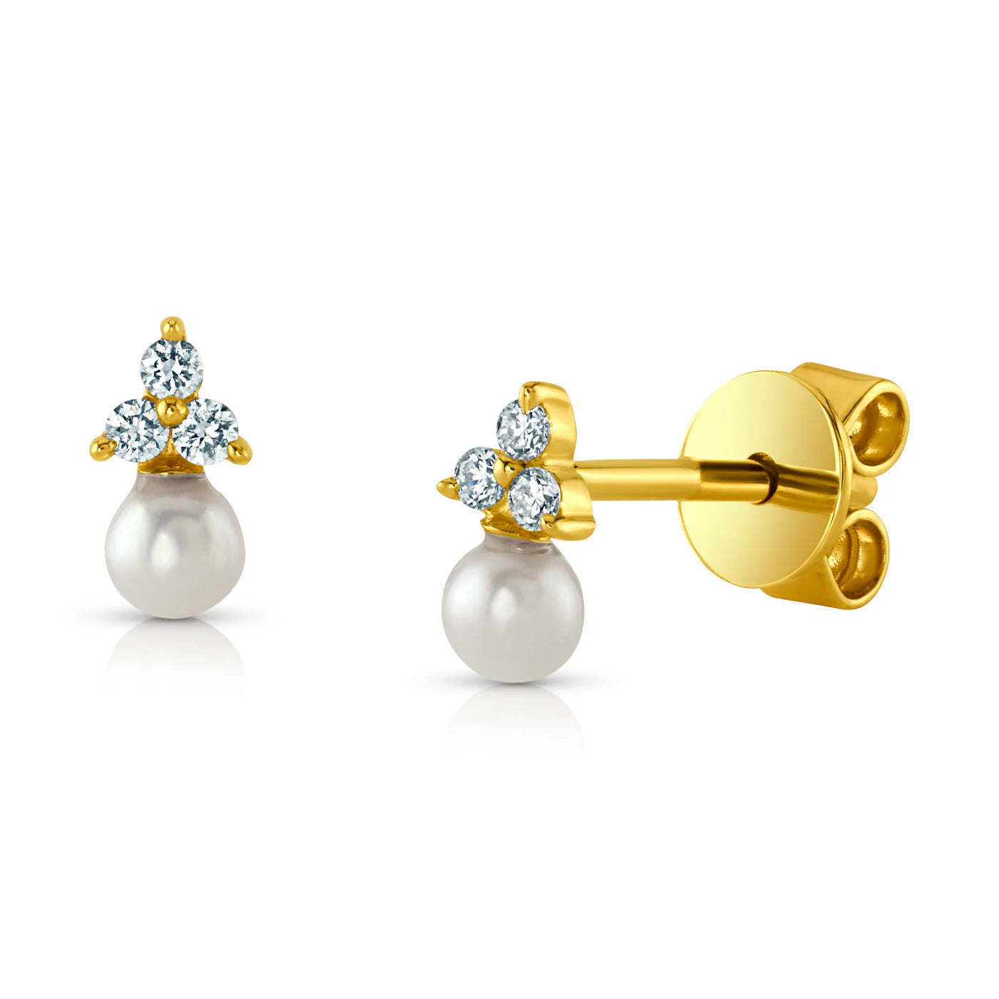 Diamond Trio & Pearl Studs