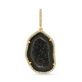 Black, Gold and Diamond Small Geode Charm