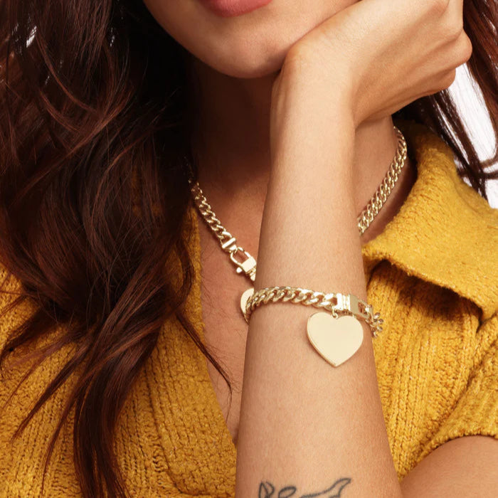 Julian XL Heart Cuban Chain Bracelet