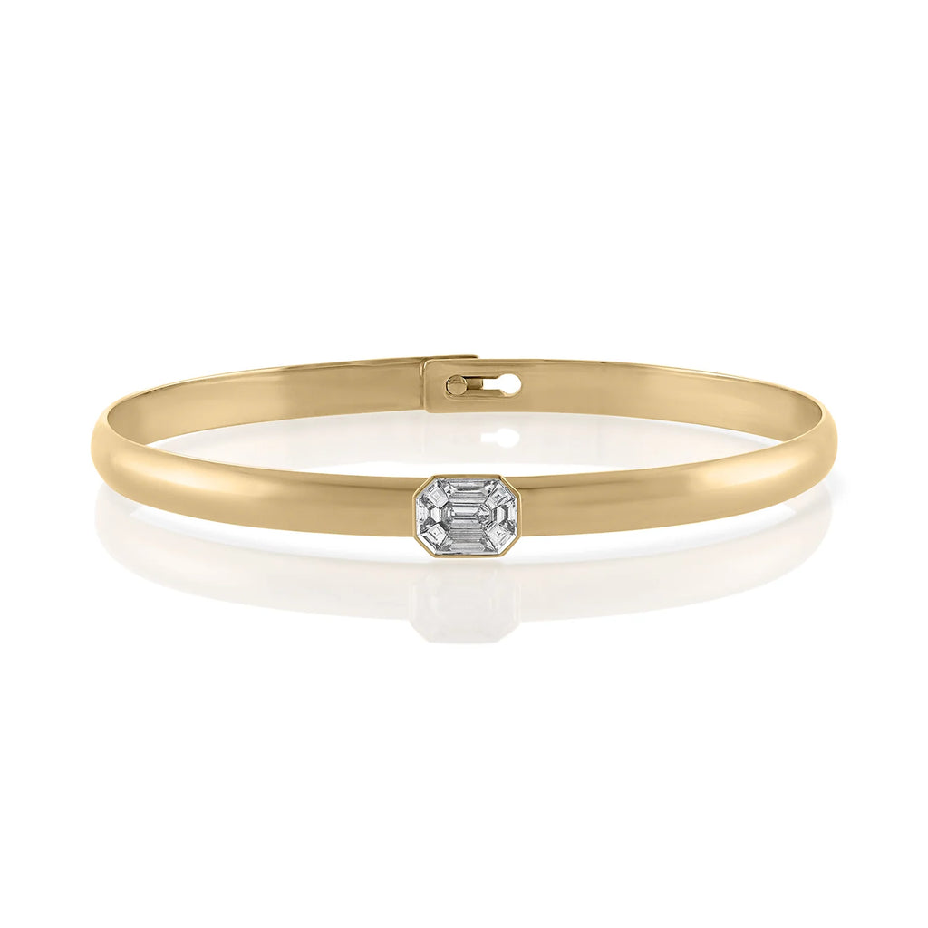 Emerald Cut Bangle Bracelet .35