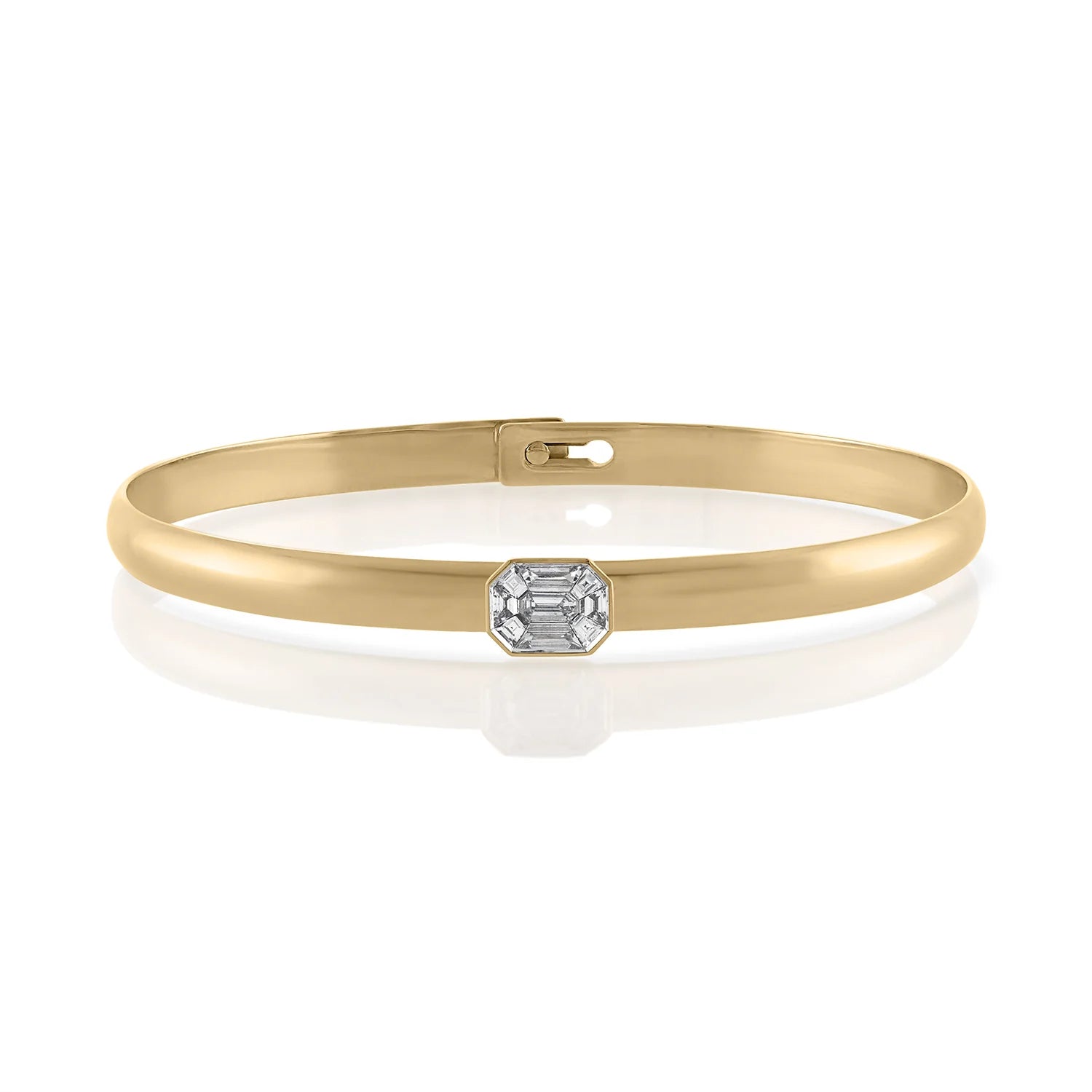 Emerald Cut Bangle Bracelet .35