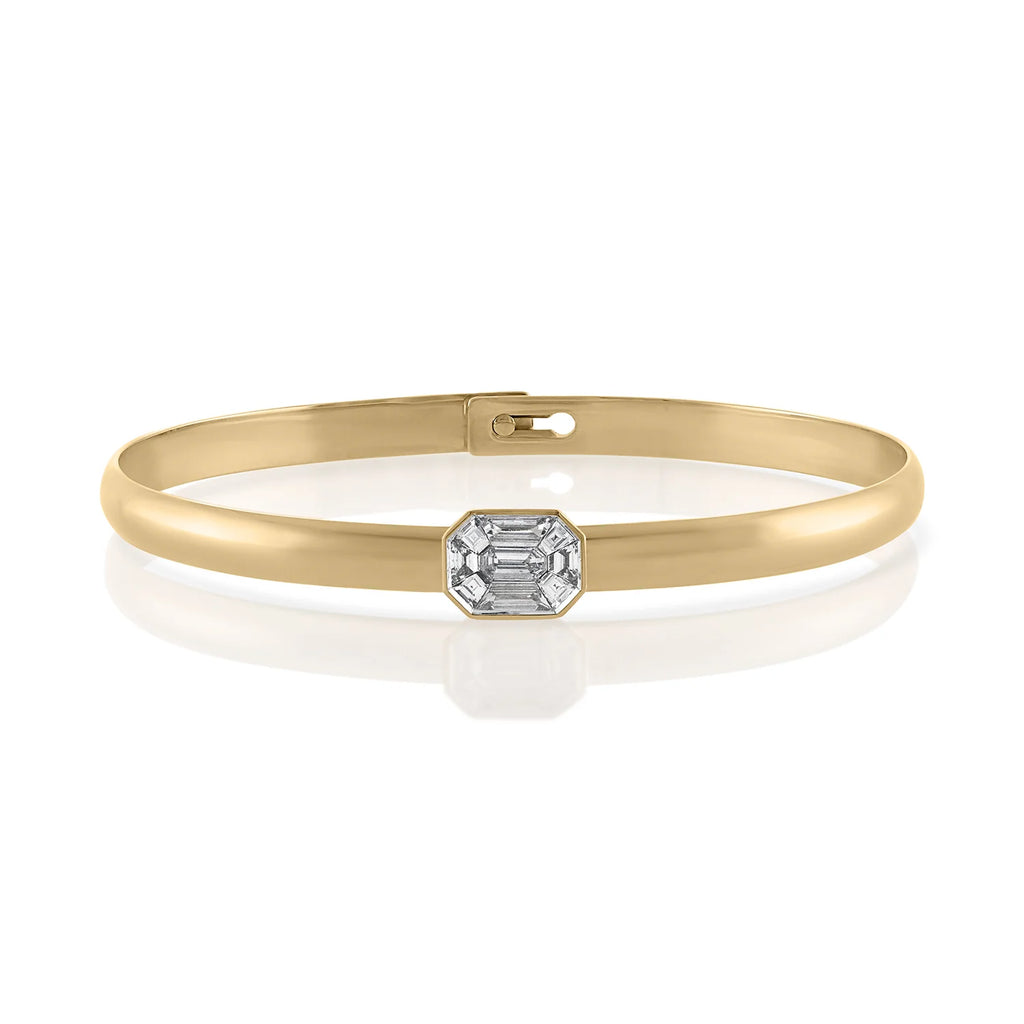 Emerald Cut Bangle Bracelet .70