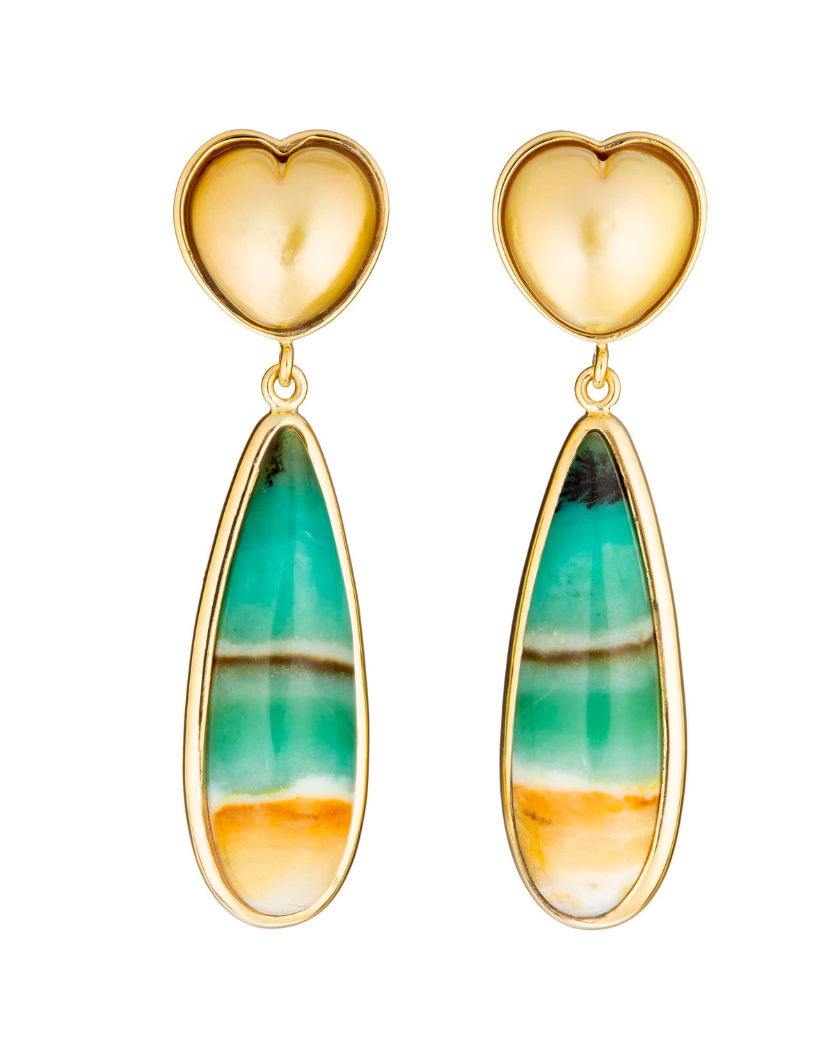 Petrified Opal Drop Earrings
