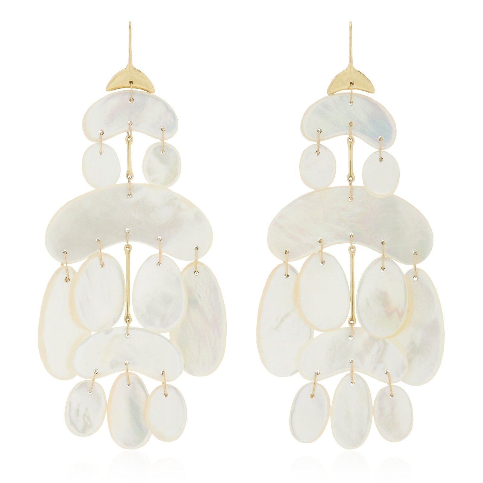 Extra Large Mother of Pearl Chandelier Earrings