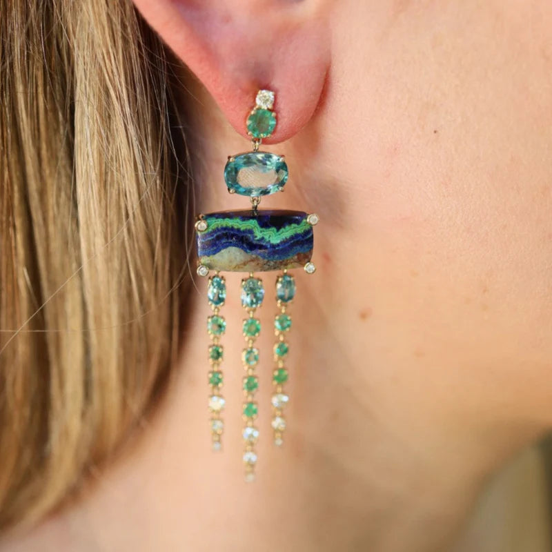 Multi-Stone Chandelier Earrings