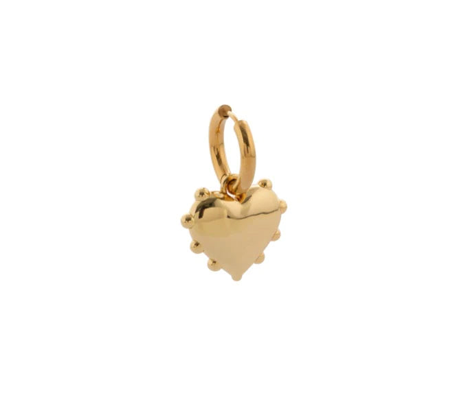 Gold Milagros Heart Earrings - Pair