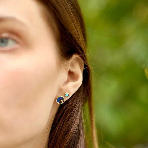 Turquoise Small Celeste Moonrise Stud Earrings