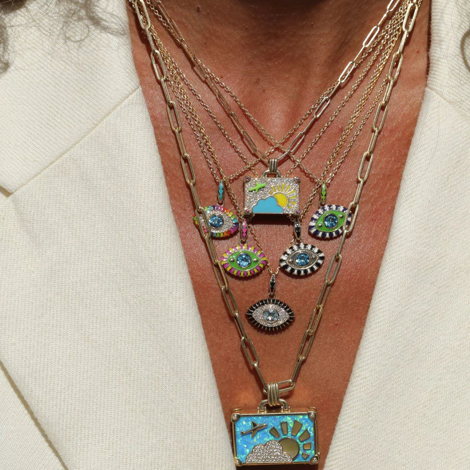 'Diamond Weekend Trip' Suitcase Pendant Necklace