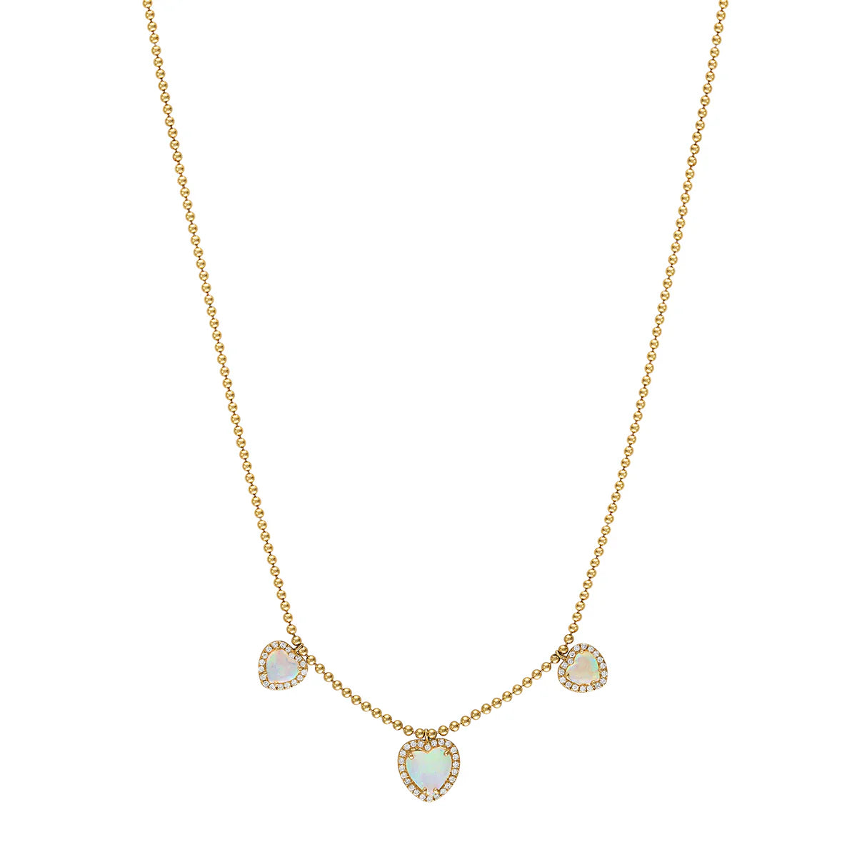 Sweet Hearts Opal Diamond Necklace