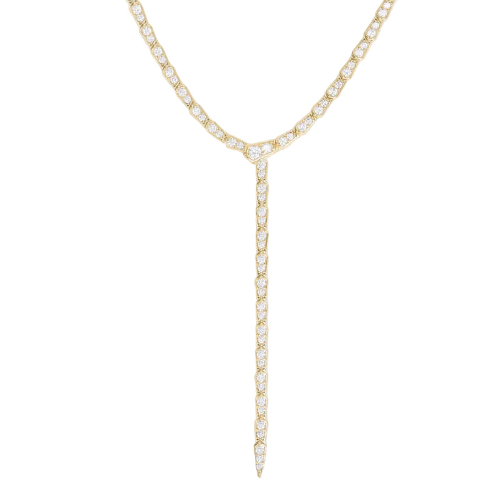 Pave Serpent Lariat Necklace 18"