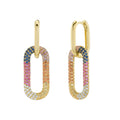 Multicolor Stone Link Earrings