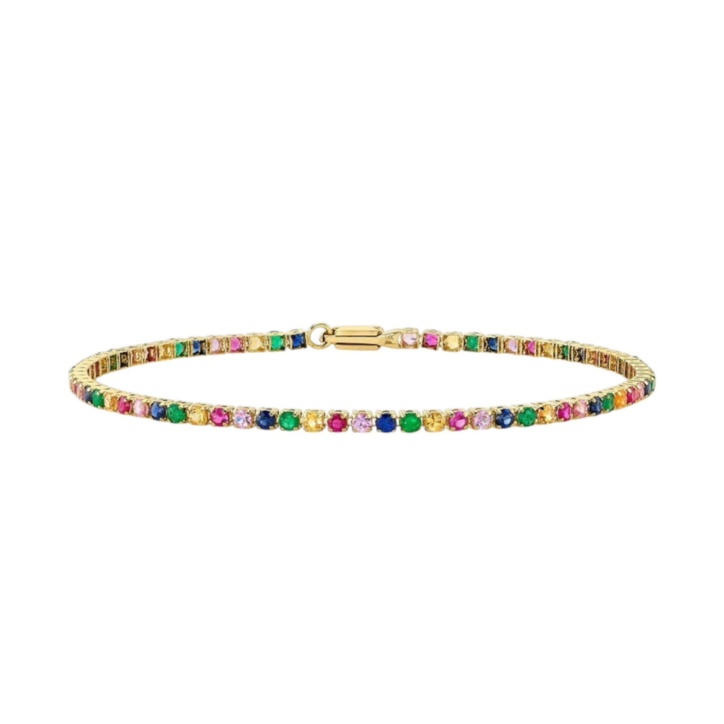 Multicolor Stone Micro Tennis Bracelet