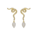 Vine Earrings with Diamond Drop