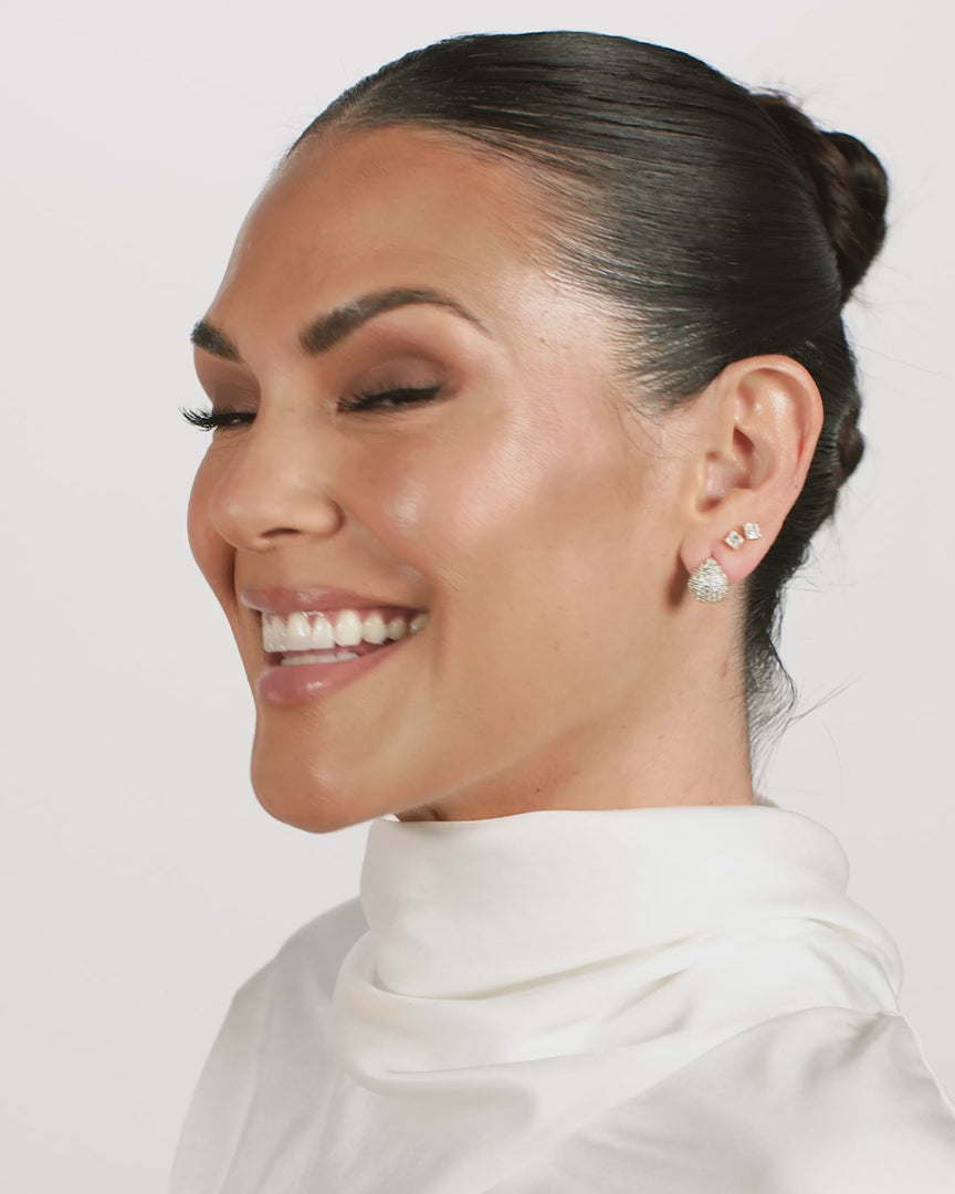 Gold Lil Norah Pave Earrings