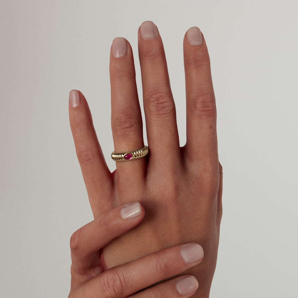 Ripple Square Cabo Ring Emerald