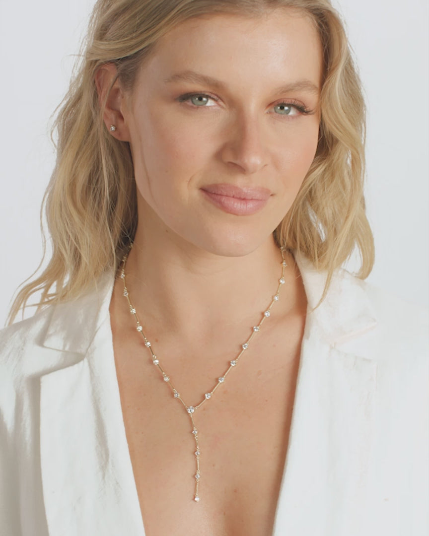 Gold Lavish Lariat Necklace