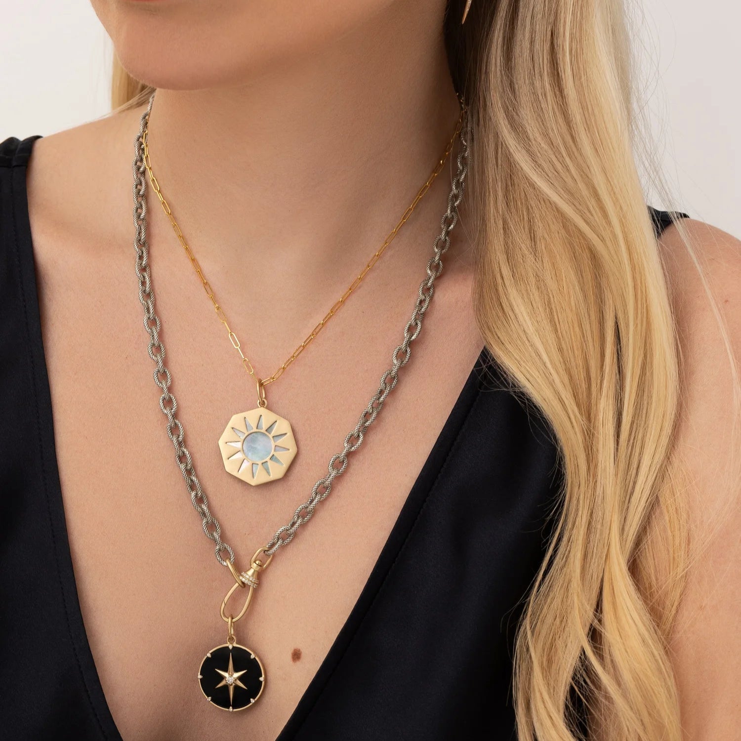 Octagon Sun & Moon Reversible Charm