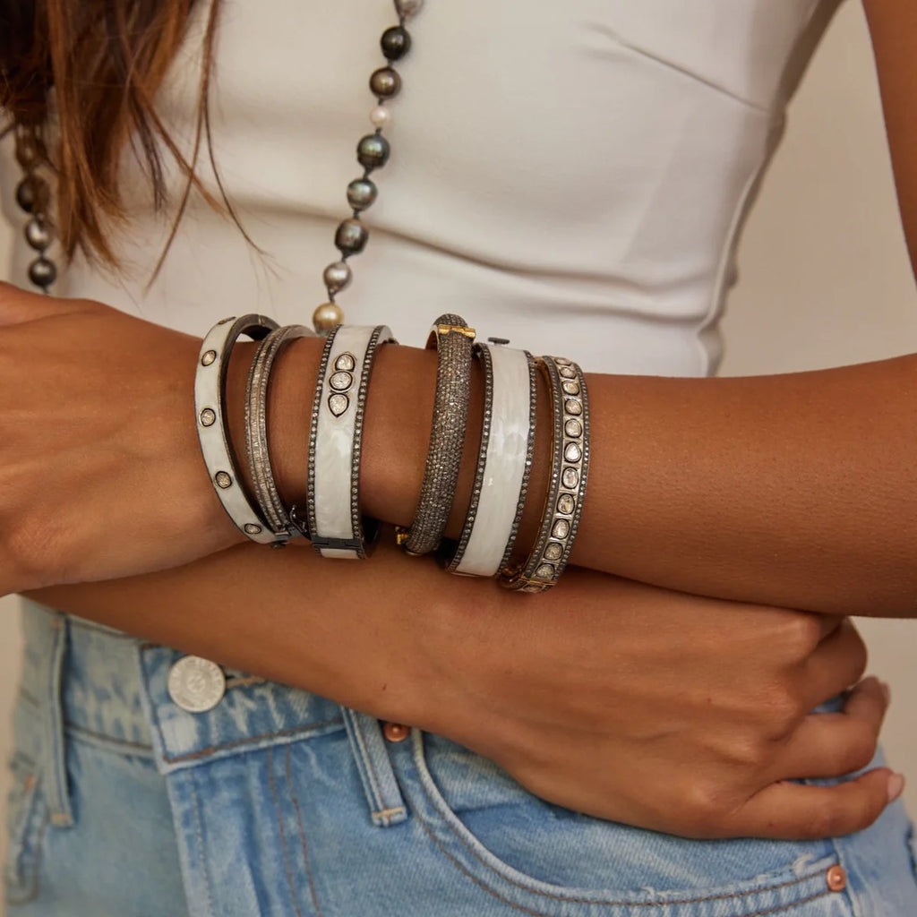 10 Row Diamond Bangle Oval