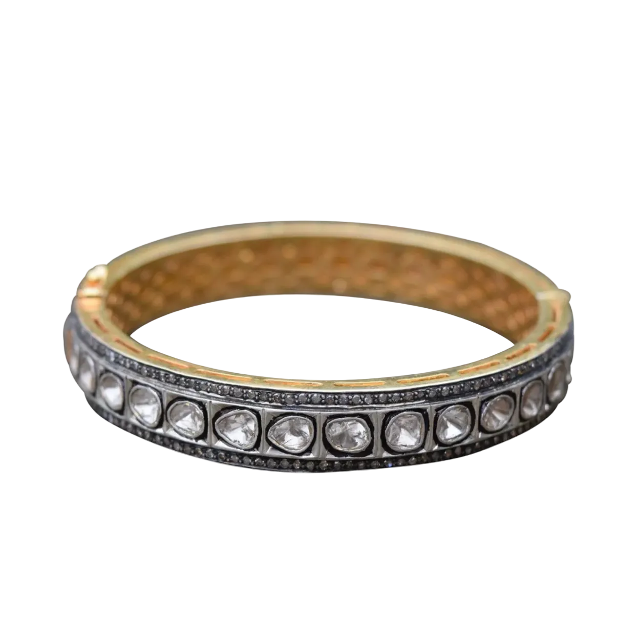 Oval Sliced Diamond Bangle