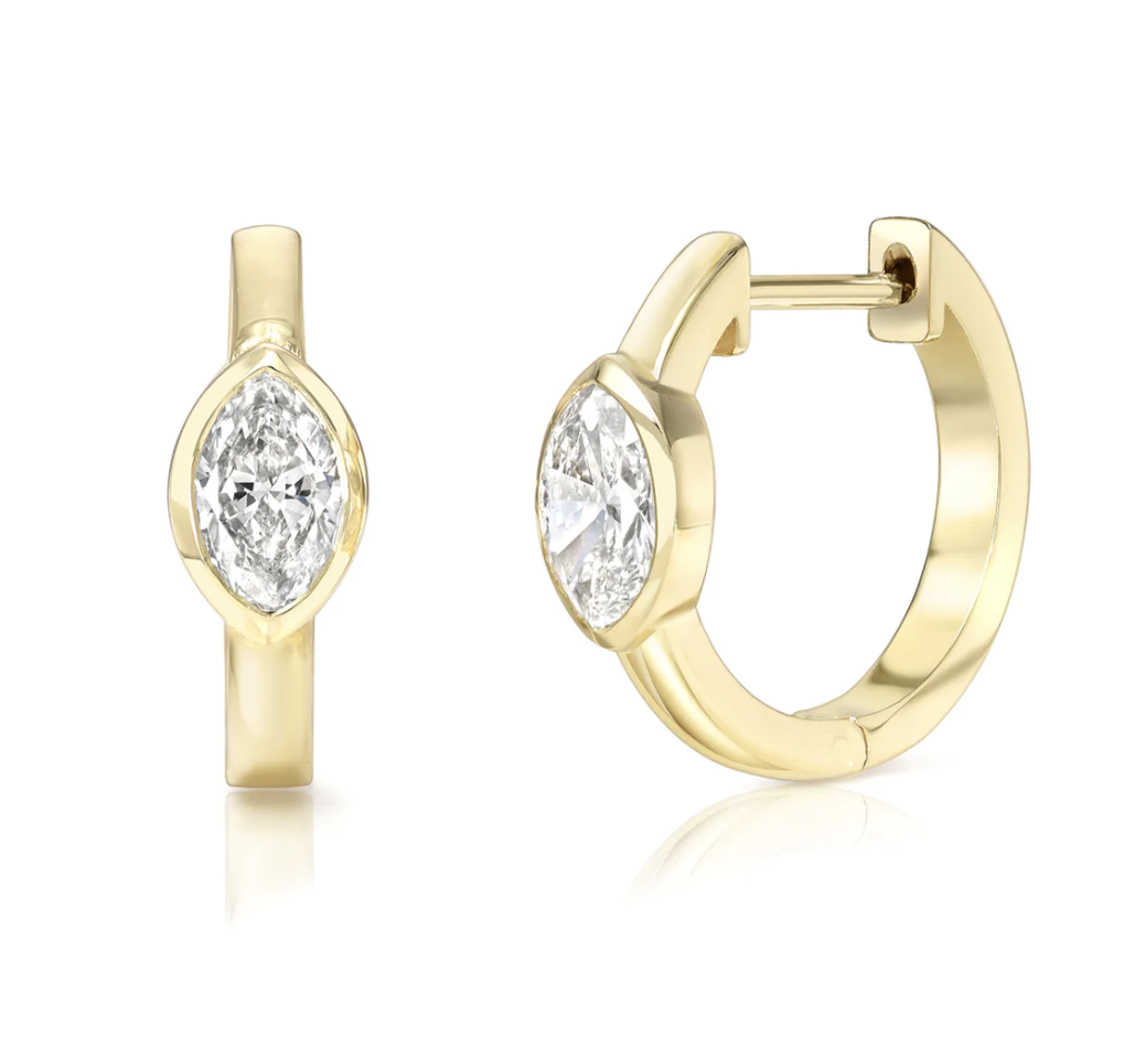 Marquis Diamond Huggie Earring SINGLE