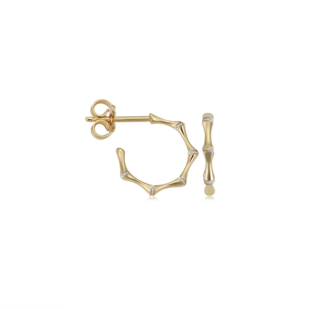 Diamond Bamboo Earrings