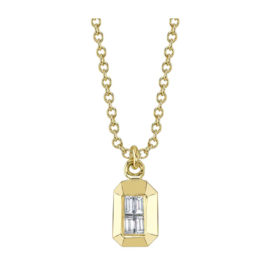 Diamond Baguette Geo Cut Necklace