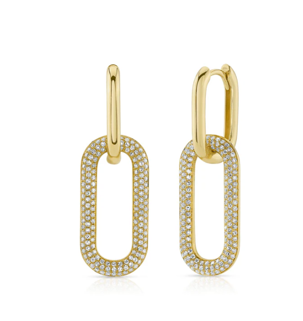 Diamond Pave Link Earrings
