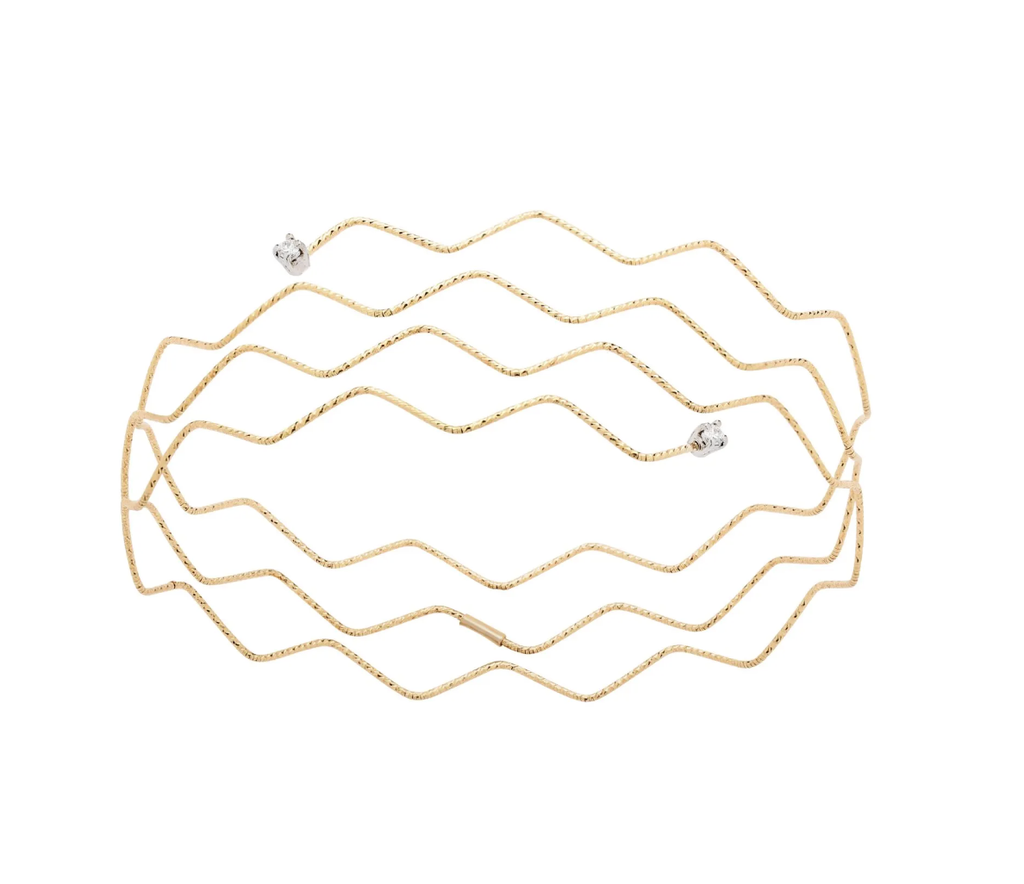 Wave Bracelet with Diamonds